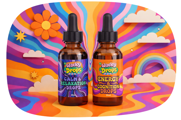 Wacky Drops bundle: Energy & Cognition and Calm & Relaxation 30ml bottles